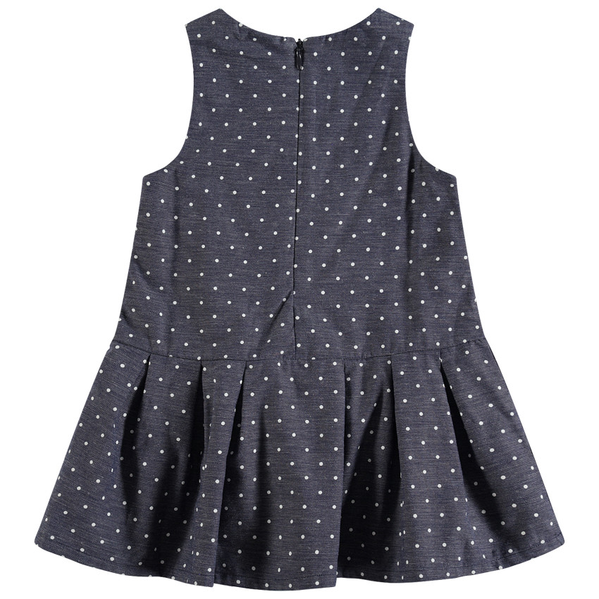 Robe sans manches à pois all-over doublée carreaux vichy 