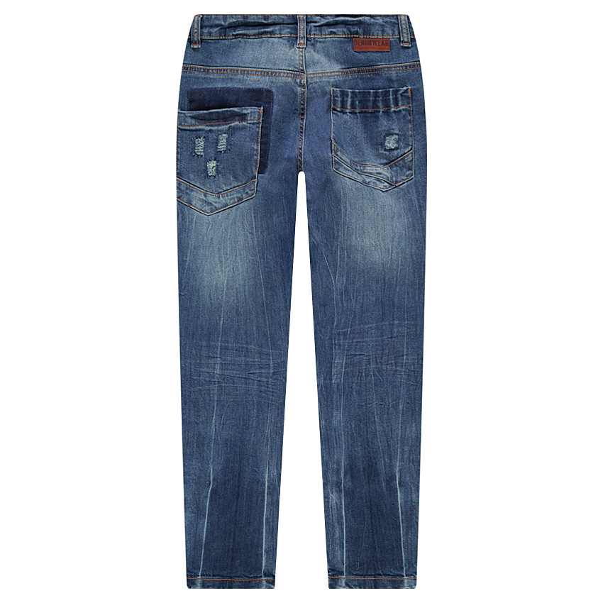 Junior - Jeans effet used à poches et ombres de poches 