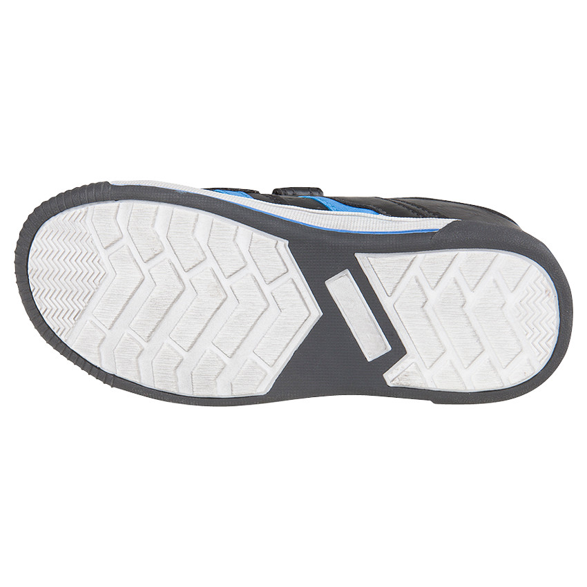 Baskets basses à scratchs aspect cuir avec broderies 