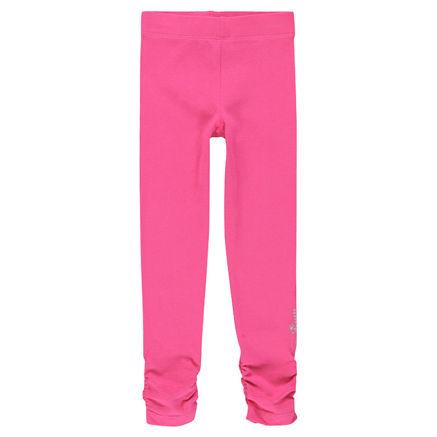 Legging fushia avec jeu de plis et print fantaisie 