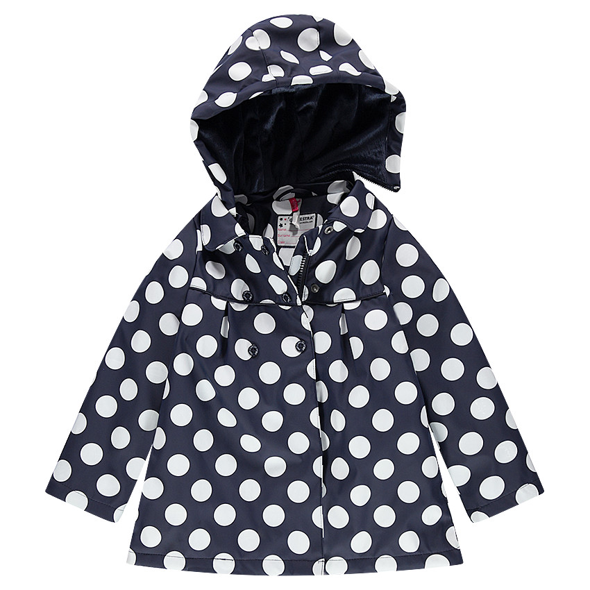 Coupe-vent en gomme à pois all-over doublé sherpa 