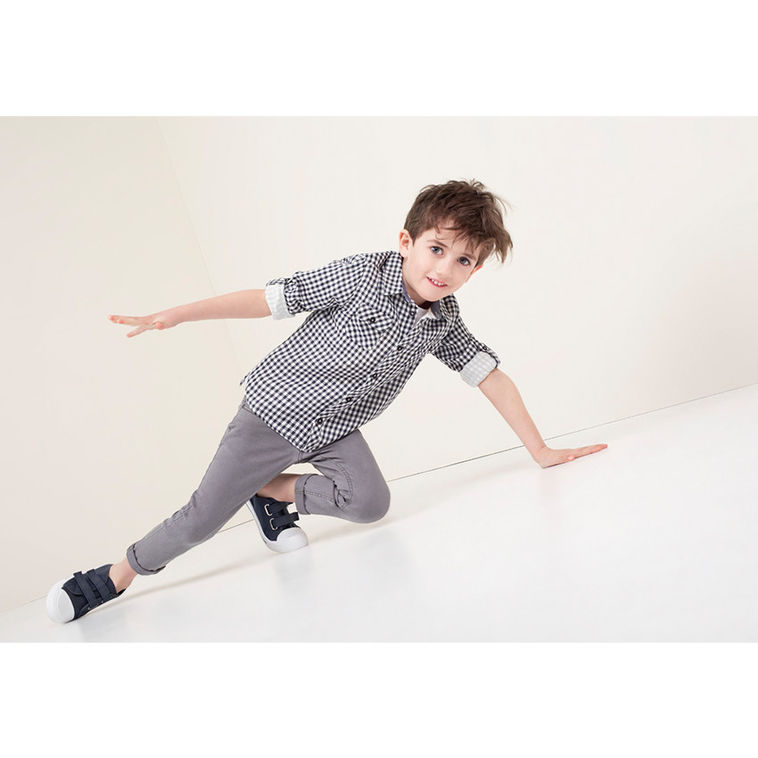 Chemise manches longues à carreaux vichy avec poches 