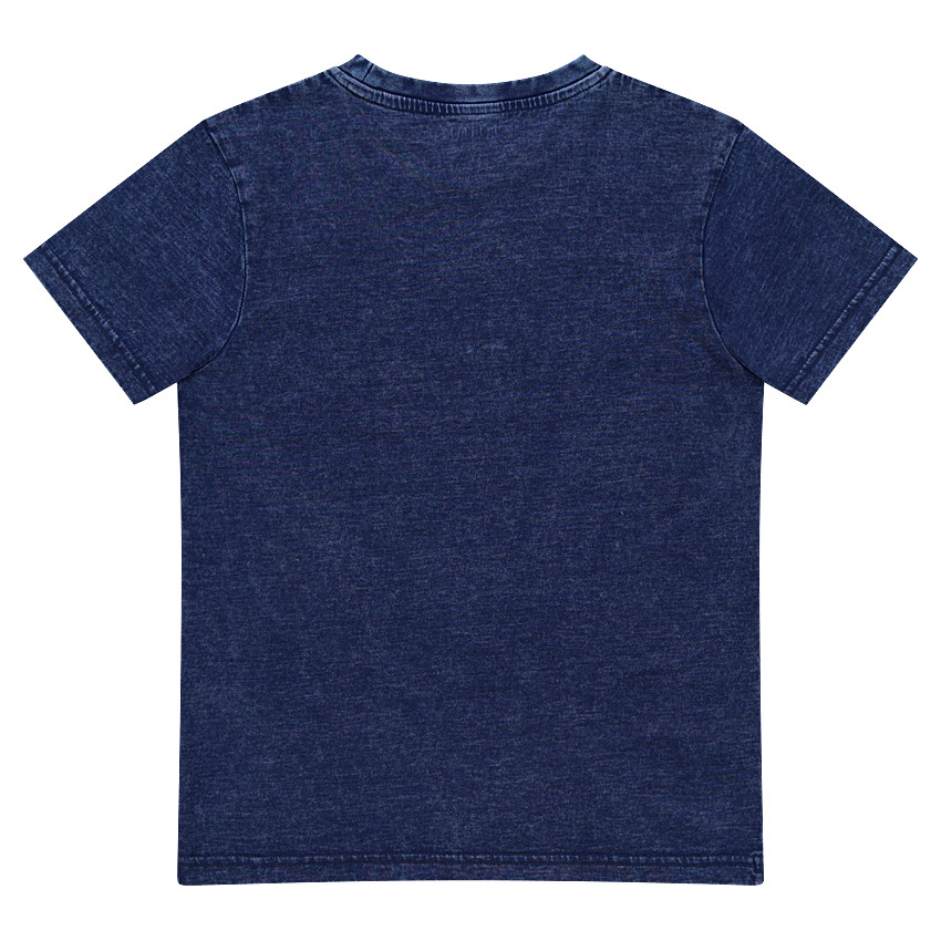Junior - Tee-shirt manches courtes bleu jeans avec print esprit surf 