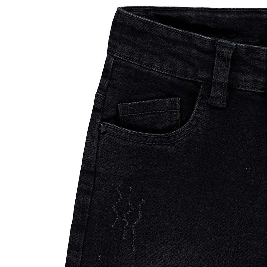 Junior - Jeans effet used coupe slim avec ourlets décousus 