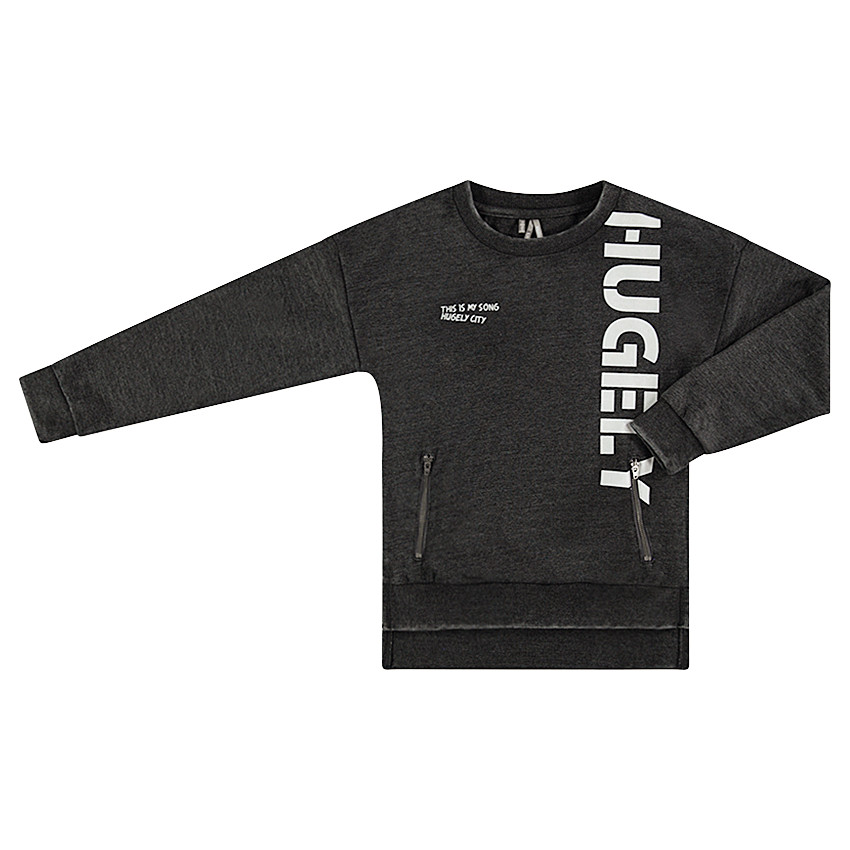 Junior - Sweat en molleton surteint avec zips et textes printés 