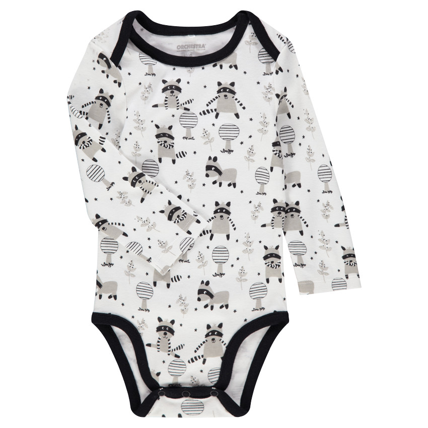 Body manches longues en interlock avec ratons laveurs printés 