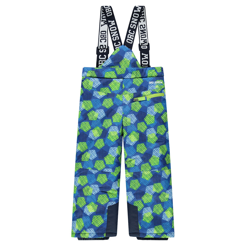 Pantalon de ski avec imprimé graphique all-over et bretelles amovibles 