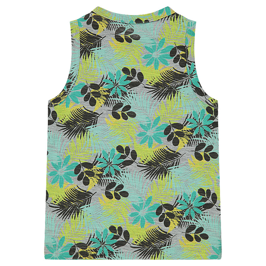 Débardeur en jersey avec imprimé fantaisie all-over et message printé 