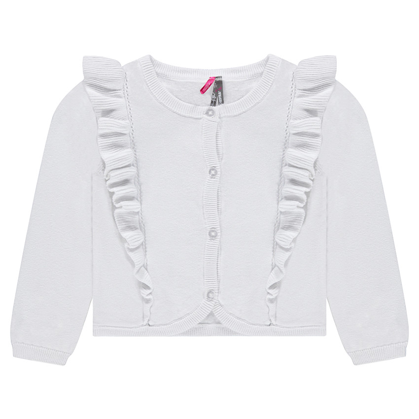 Gilet en tricot fin volanté 