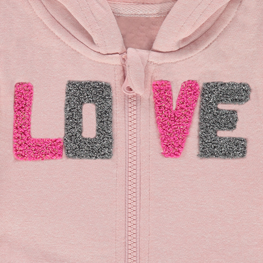 Gilet en molleton à capuche avec volants et motif fantaisie 