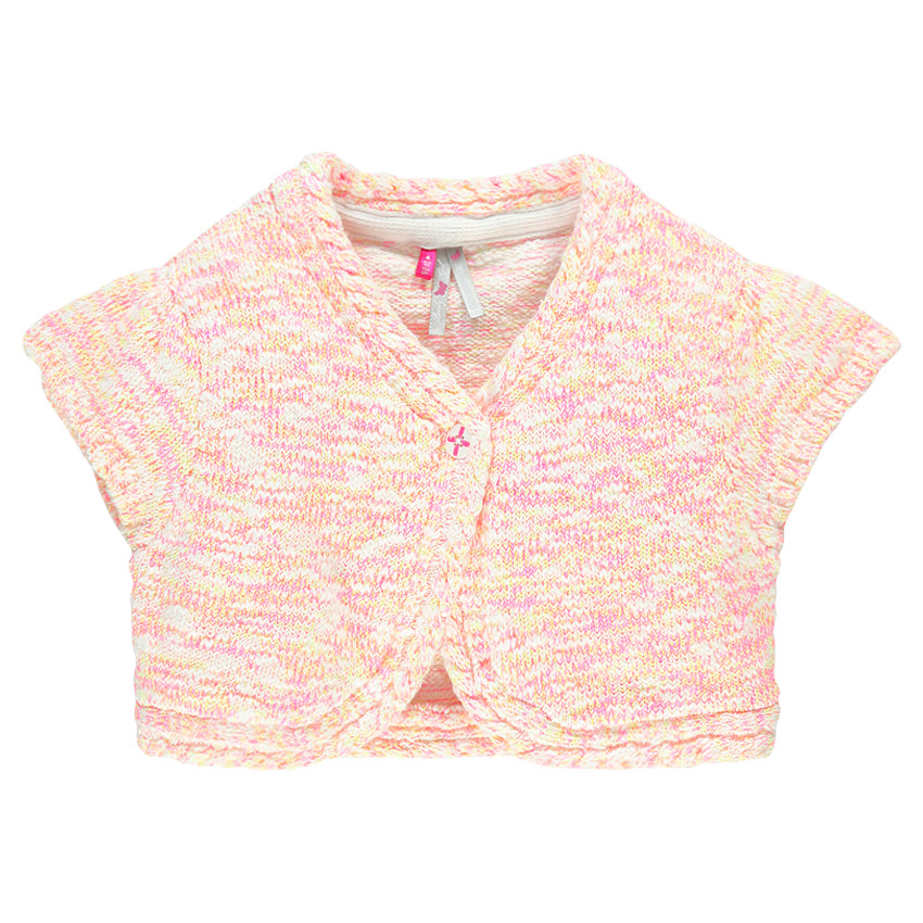 Gilet court manches courtes forme boléro en mailles mélangées 