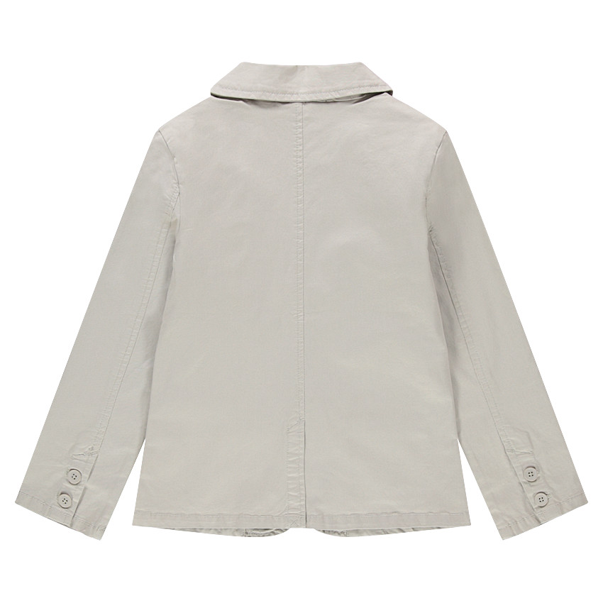 Junior - Blazer de cérémonie uni en coton avec doublure rayée 