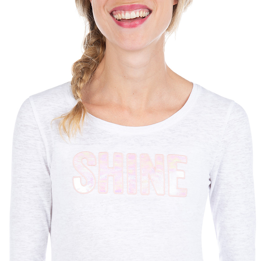 Tee-shirt manches longues de grossesse avec inscription iridescente 