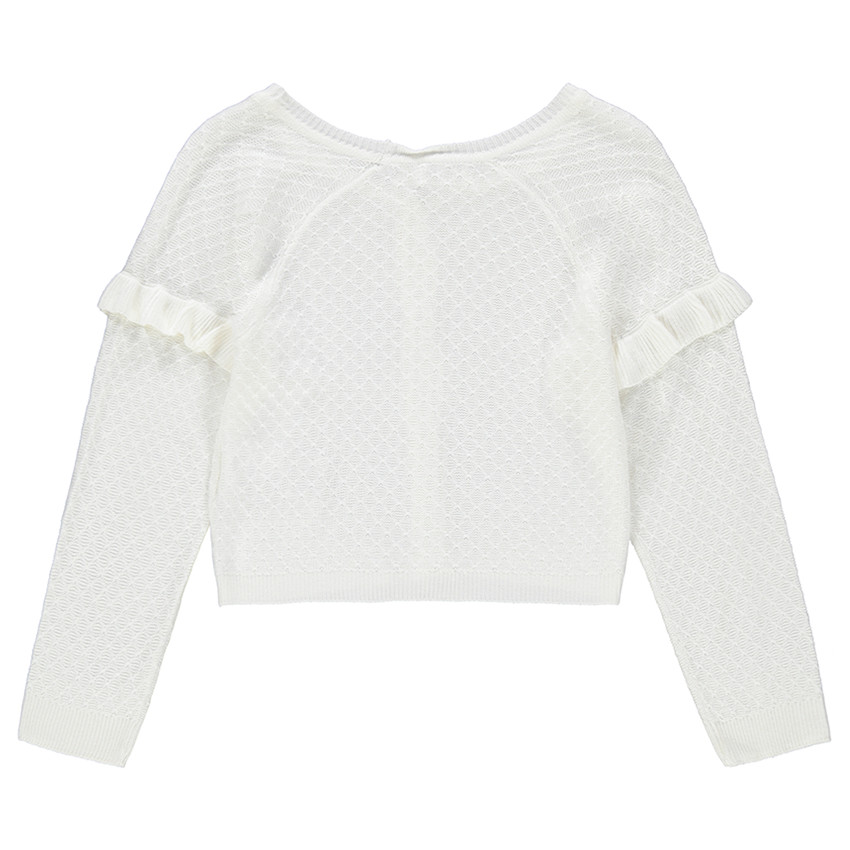 Gilet en tricot fantaisie avec manches volantées 