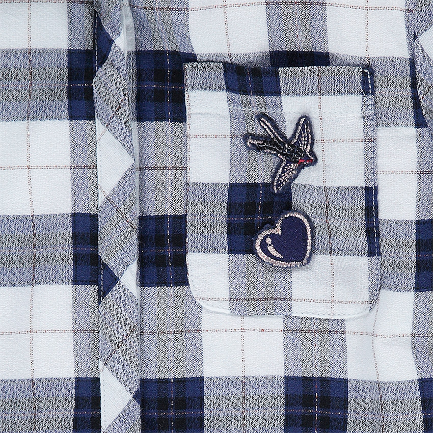 Robe manches longues à carreaux avec ceinture réglable amovible 