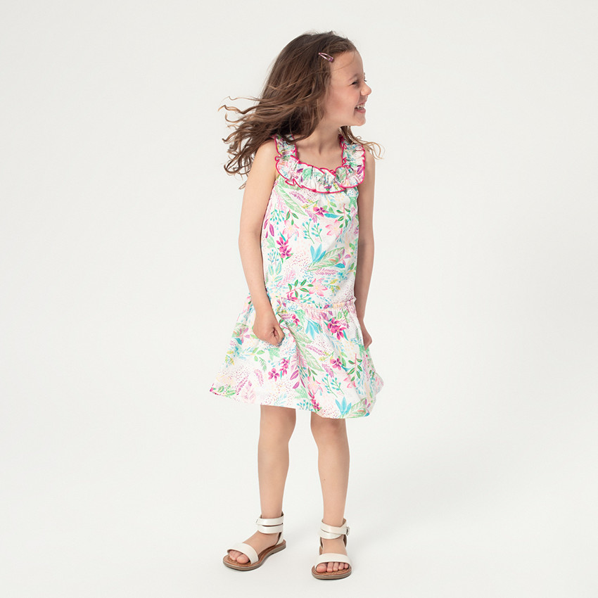 Robe à épaules ajourées et imprimé floral all-over 