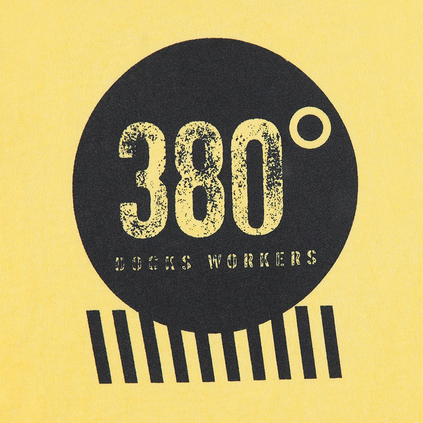 Junior - Tee-shirt manches courtes en jersey surteint jaune avec print 