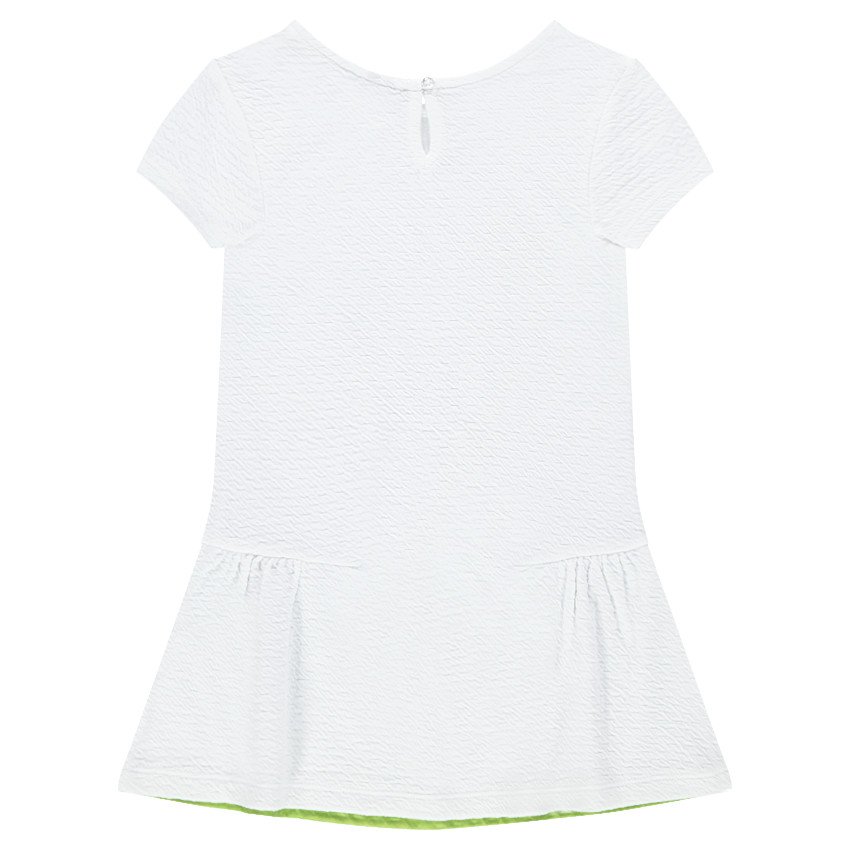 Robe manches courtes en voile de coton avec flamants roses printés 