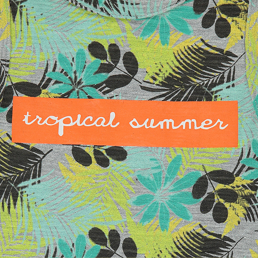 Débardeur en jersey avec imprimé fantaisie all-over et message printé 