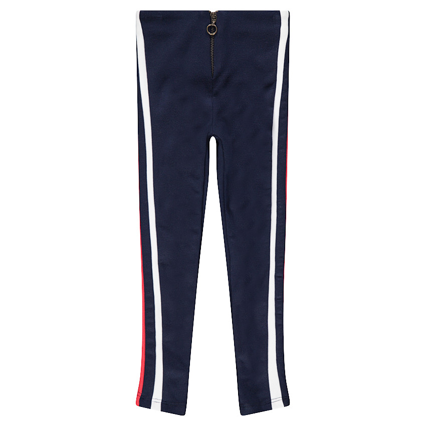 Legging en milano avec bandes contrastées et zip 