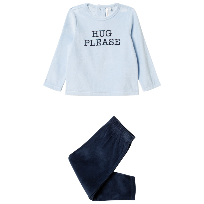 Pyjama en velours à message printé 