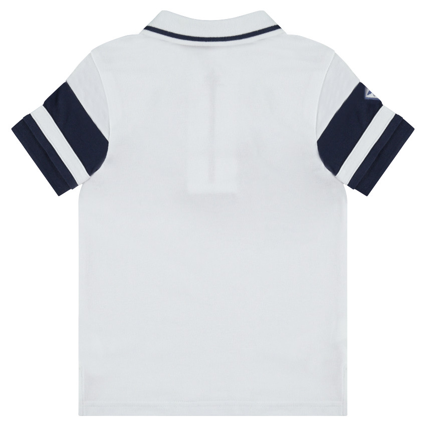 Polo manches courtes en coton piqué avec broderies et col zippé 