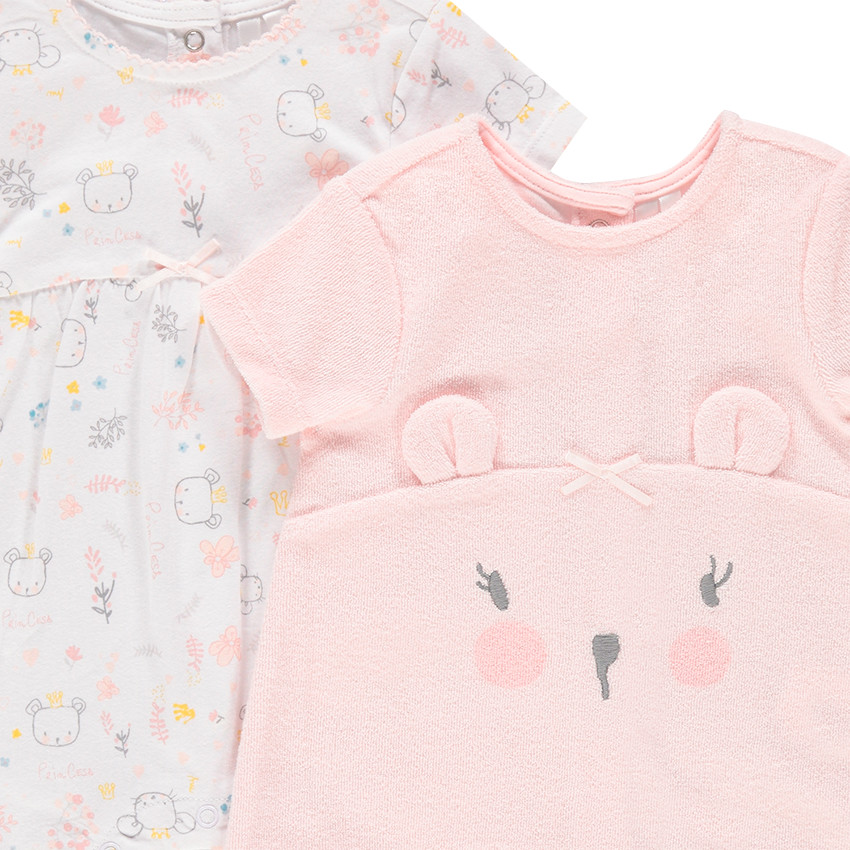 Lot de 2 combinaisons courtes jersey et éponge avec motifs koalas  
