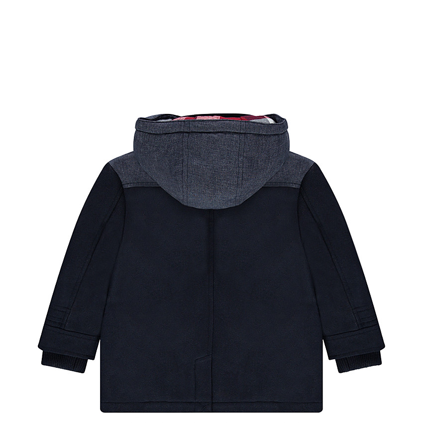 Duffle coat en drap de laine doublé flanelle avec capuche amovible 