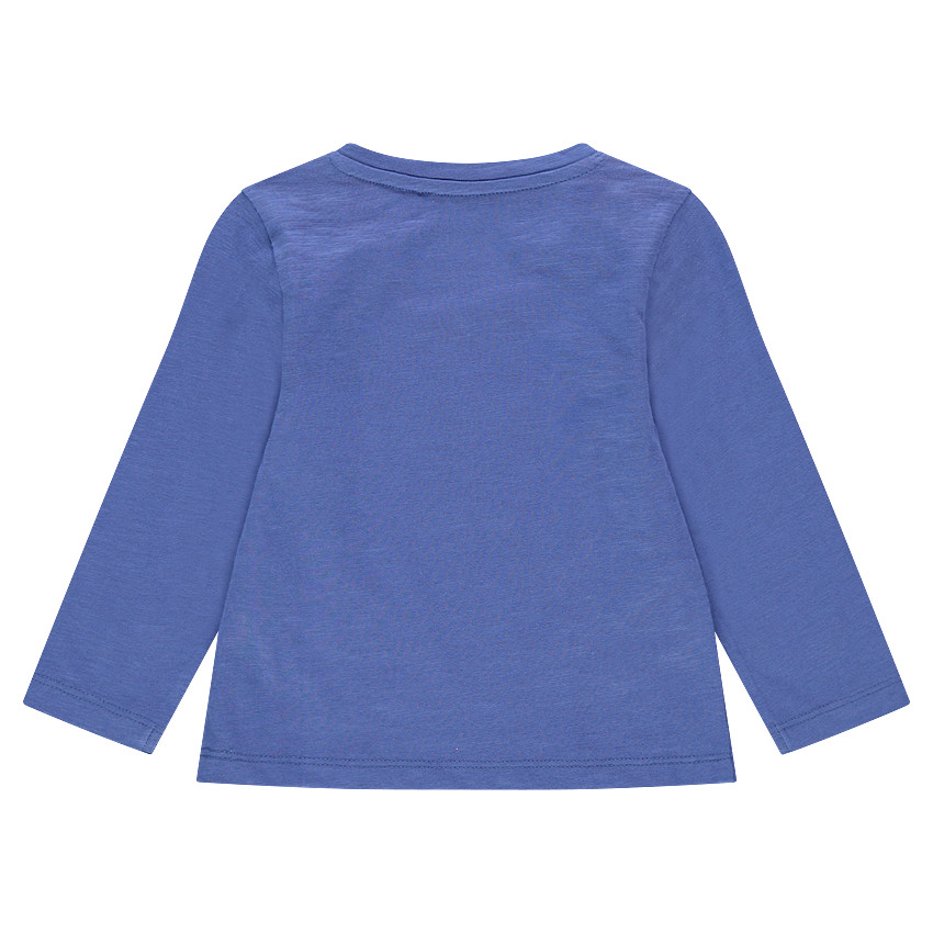 Tee-shirt manches longues en jersey avec print fantaisie et col pressionné 