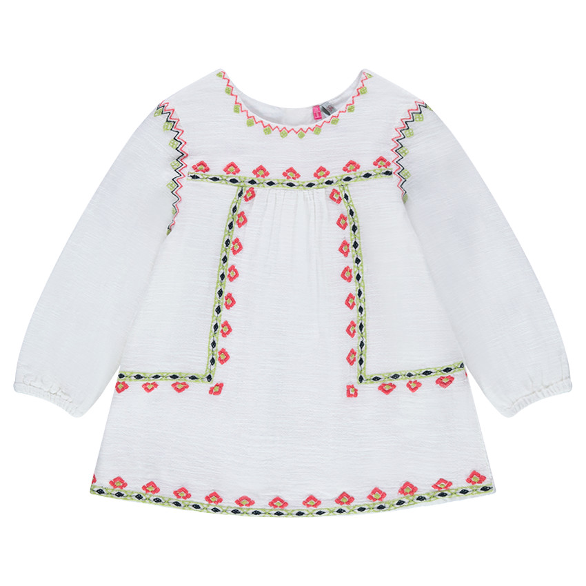 Tunique en coton avec broderies florales 