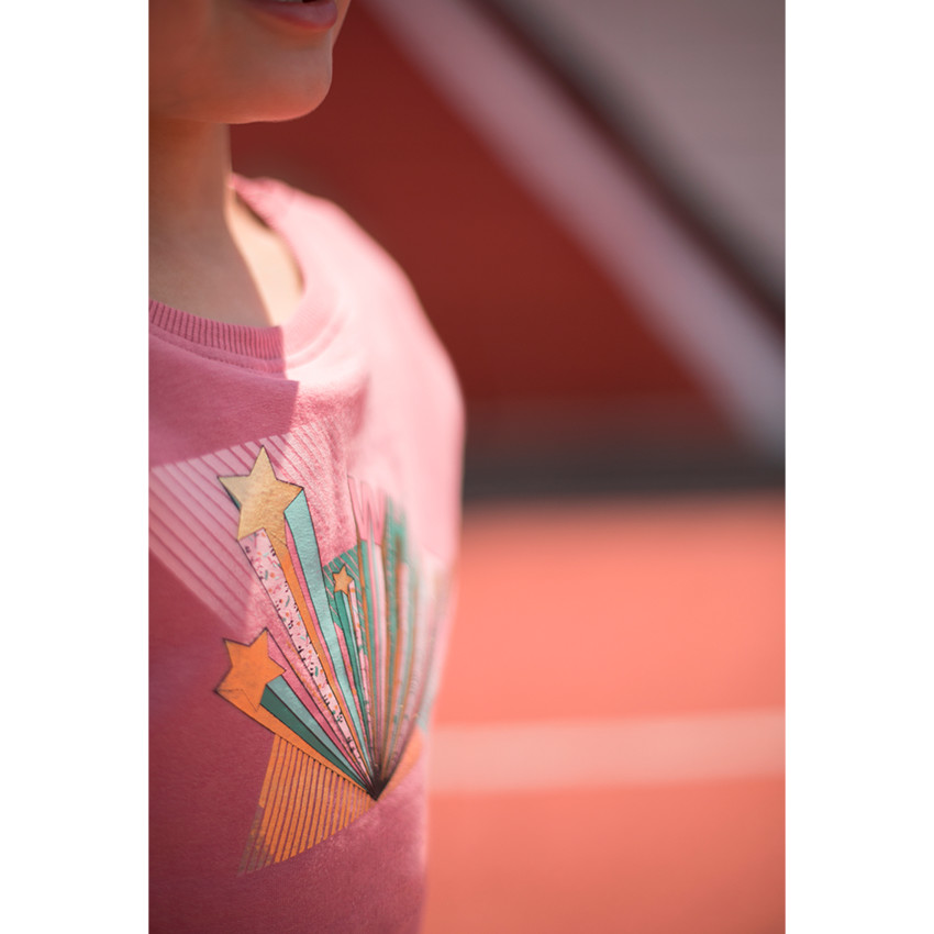 Sweat en molleton uni avec print géométrique en foil doré 