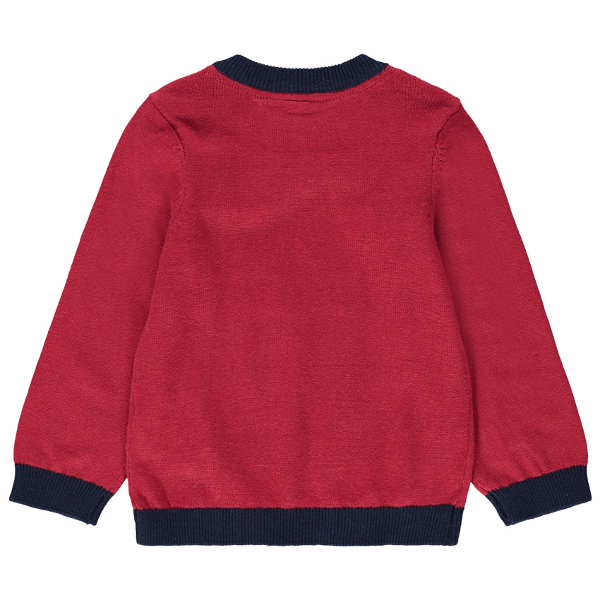 Pull en tricot avec motif printé et col pressionné 