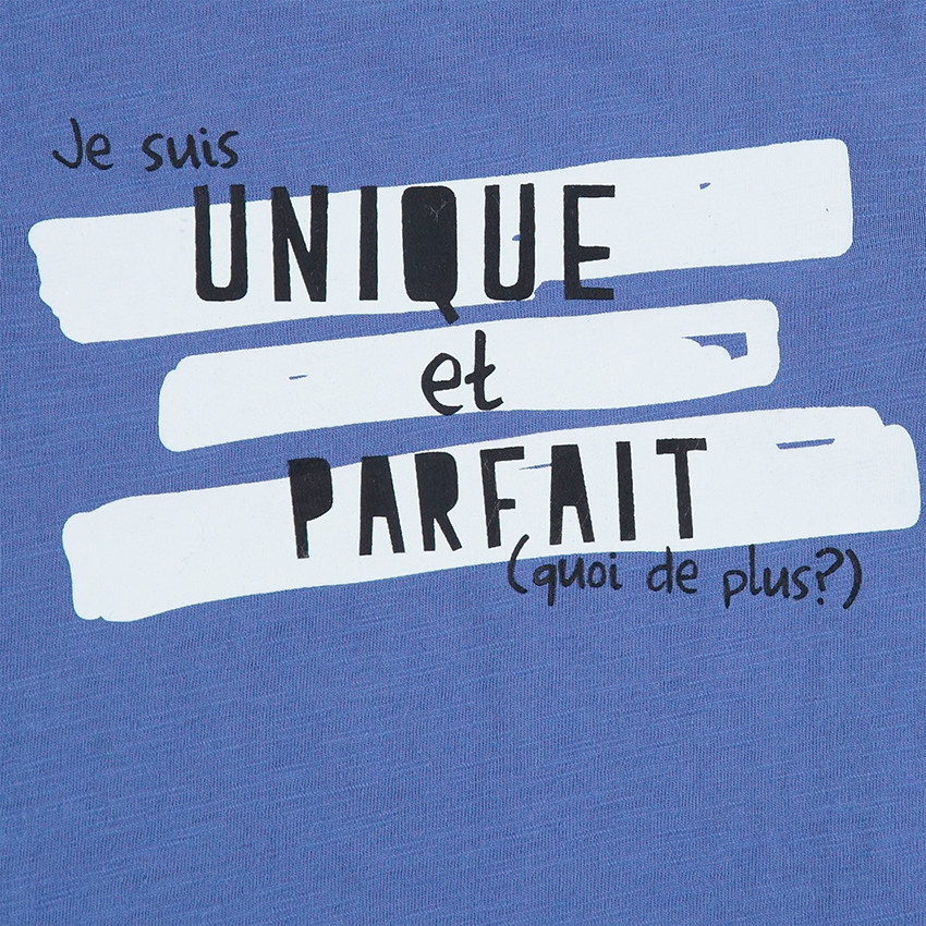 Tee-shirt manches longues en jersey avec print fantaisie et col pressionné 