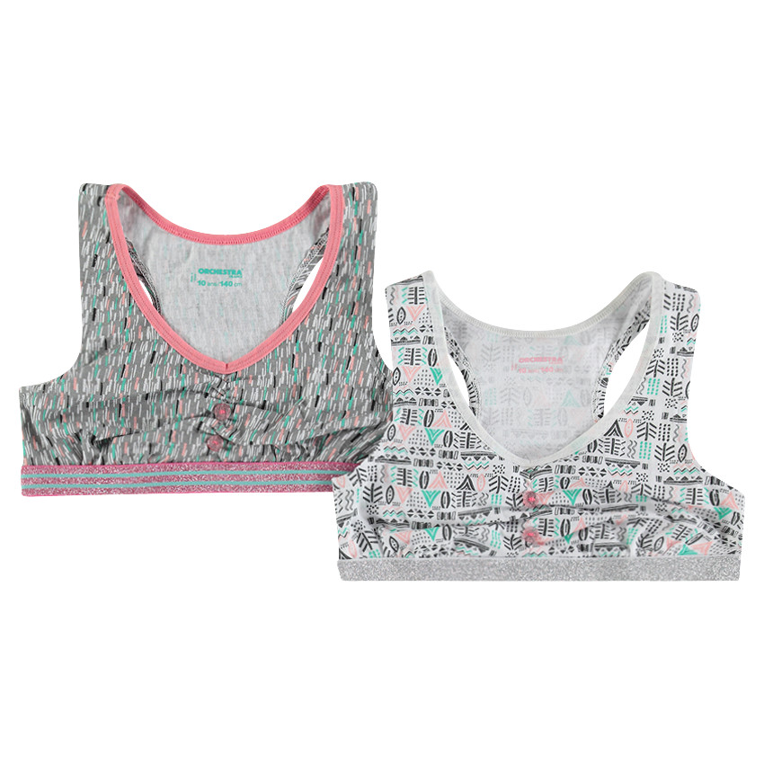 Junior - Lot de 2 brassières imprimées fantaisie 