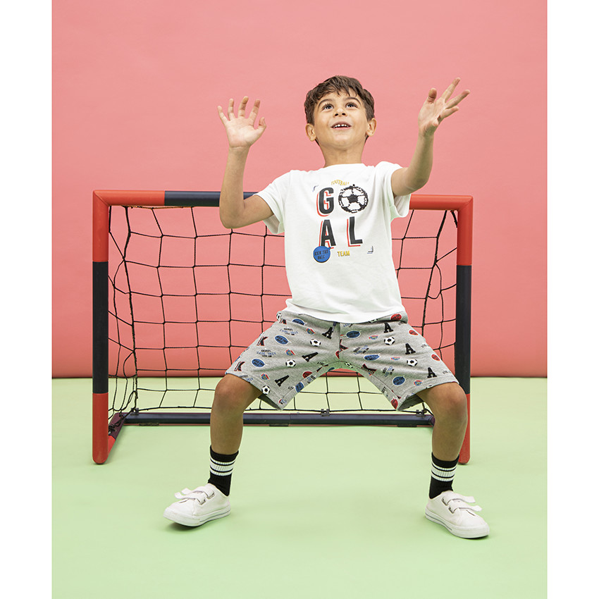 Ensemble avec t-shirt motif ballon en sequins et bermuda 