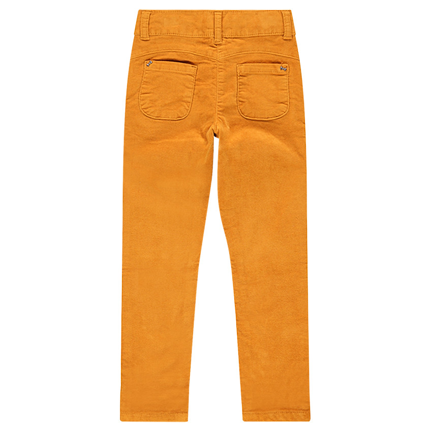  Pantalon en velours uni effet crinkle 