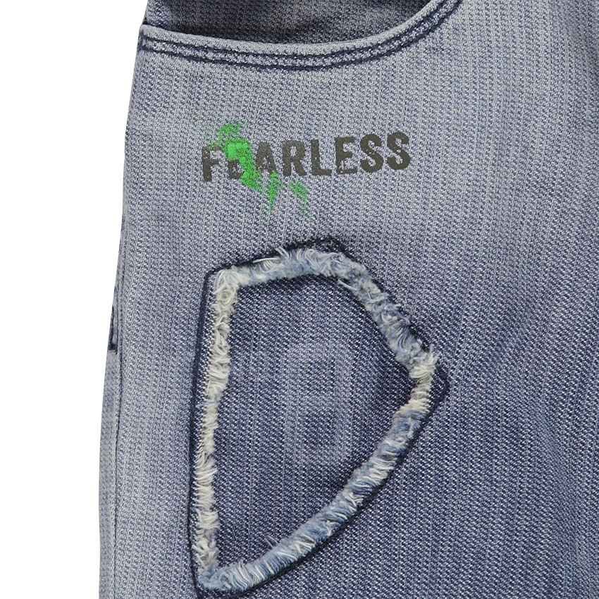 Bermuda en jeans effet used avec ceinture amovible 