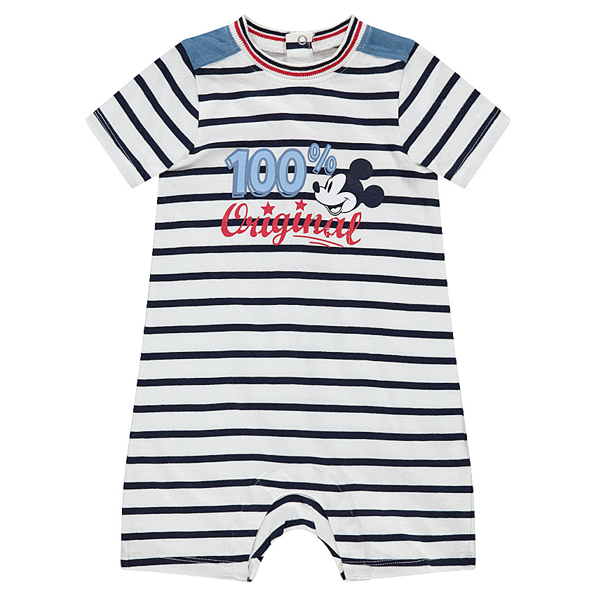 Combinaison courte rayée avec Mickey Disney printé  