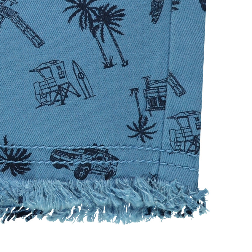 Bermuda en twill imprimé all-over avec ceinture 