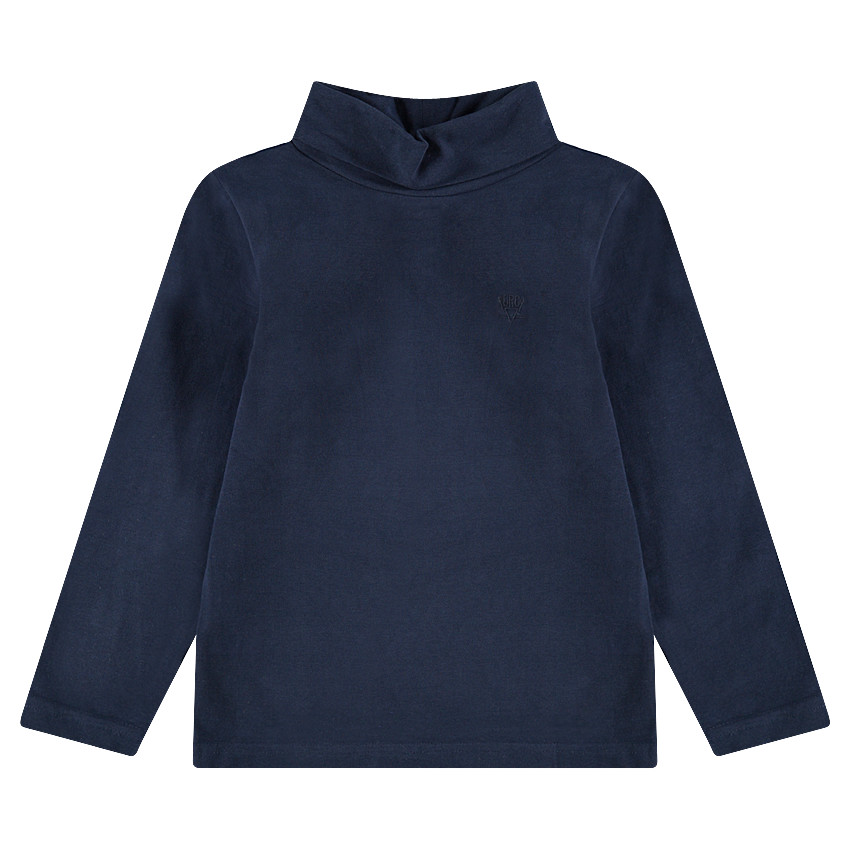 Sous-pull en jersey uni à col roulé avec logo brodé 