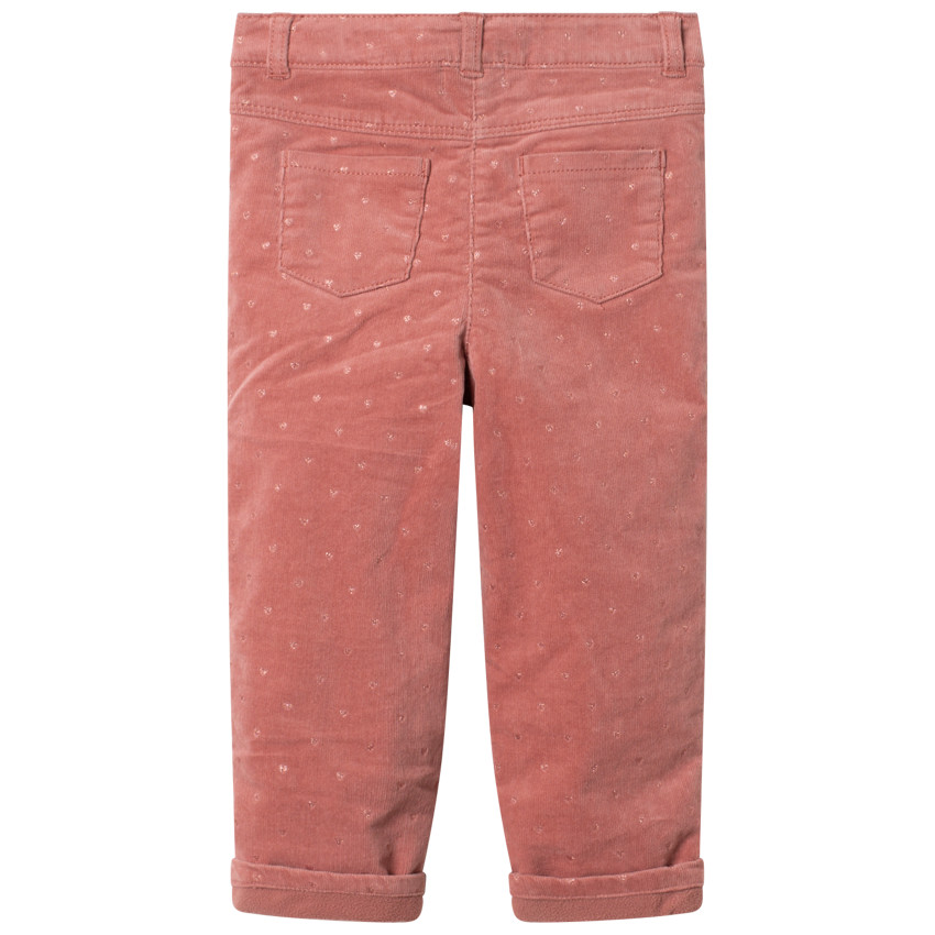 Pantalon en velours doublé polaire à imprimé graphique 