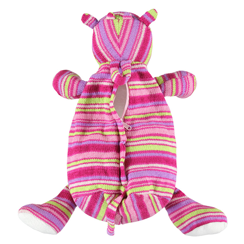 Sac pyjama forme kangourou en tricot rayé 