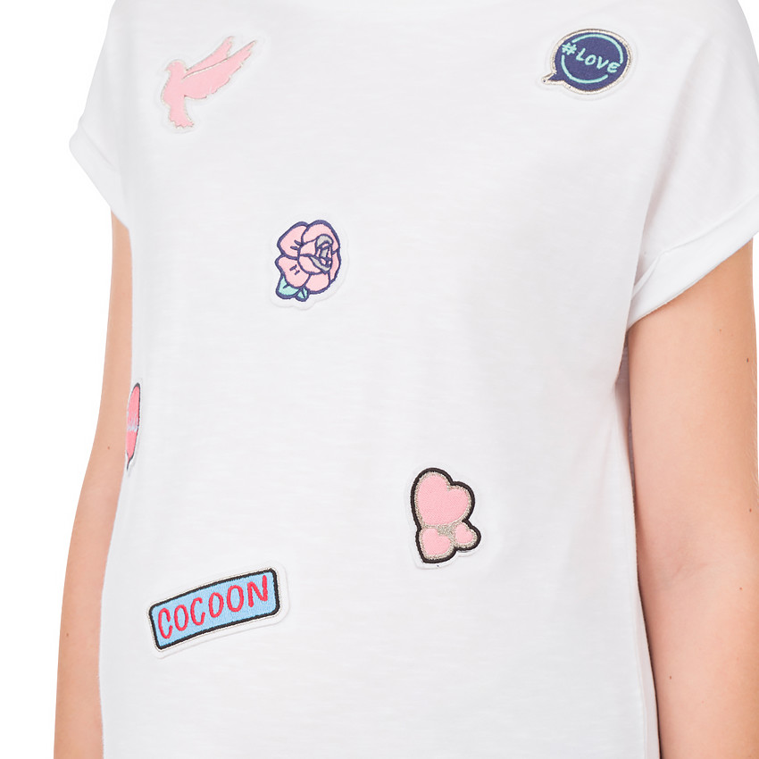 Tee-shirt manches courtes de grossesse à badges 