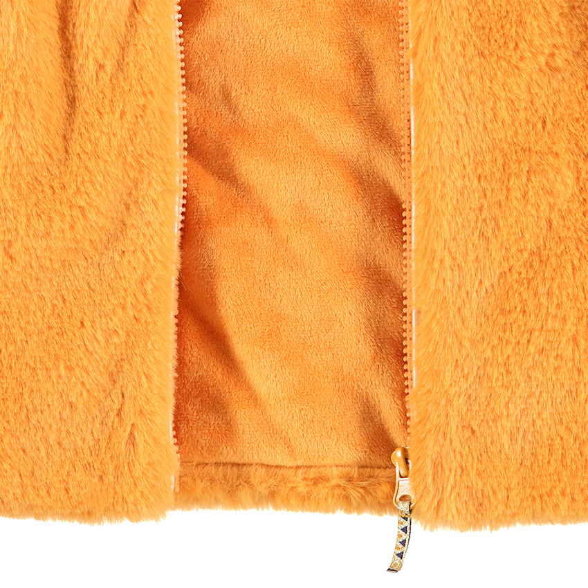 Manteau en fausse fourrure moutarde doublé sherpa 