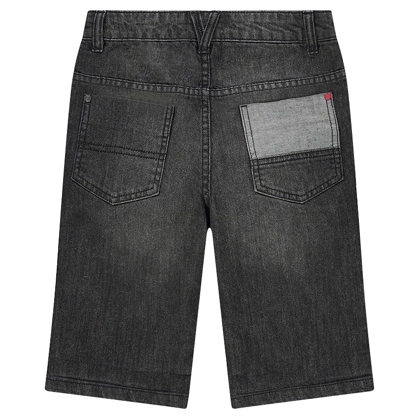 Junior - Bermuda en jeans effet used et crinkle 