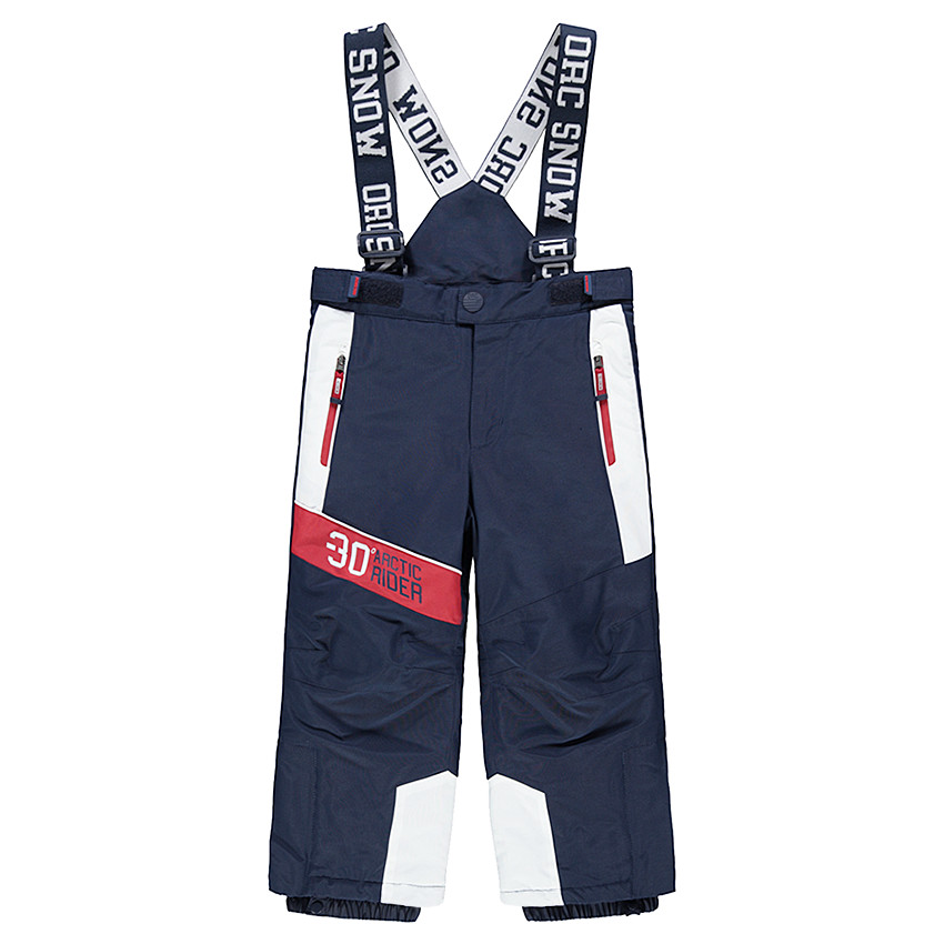 Pantalon de ski imperméable avec bretelles amovibles et poches zippées 