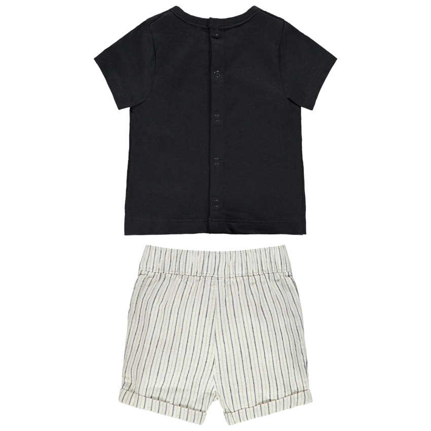 Ensemble avec t-shirt print animaux et short à rayures 