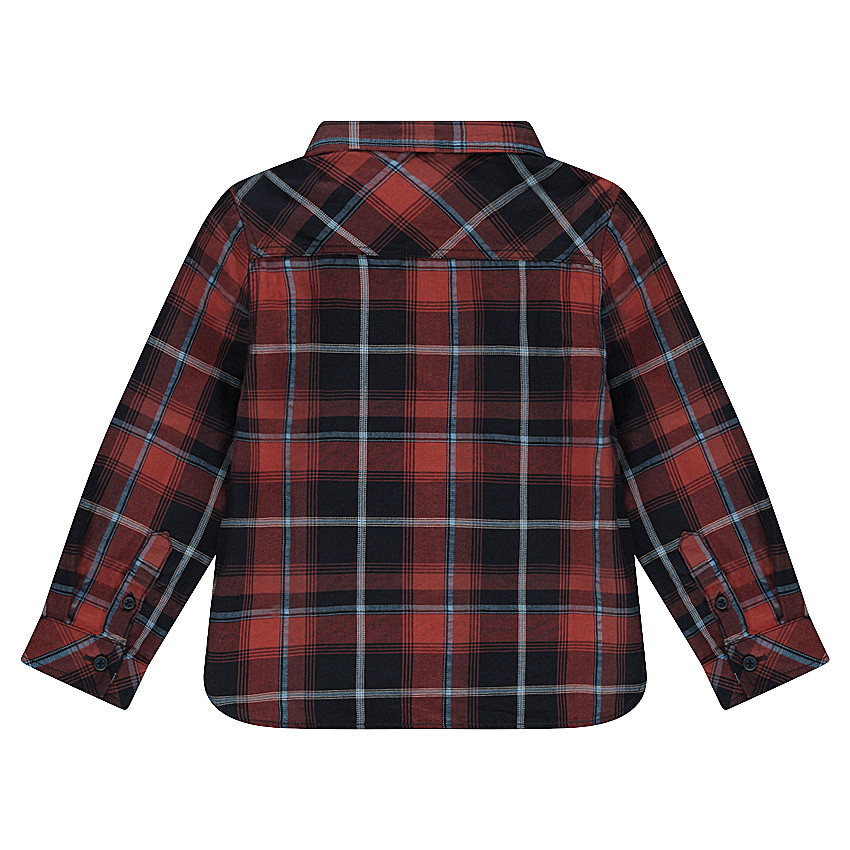 Chemise manches longues à grands carreaux avec poche 