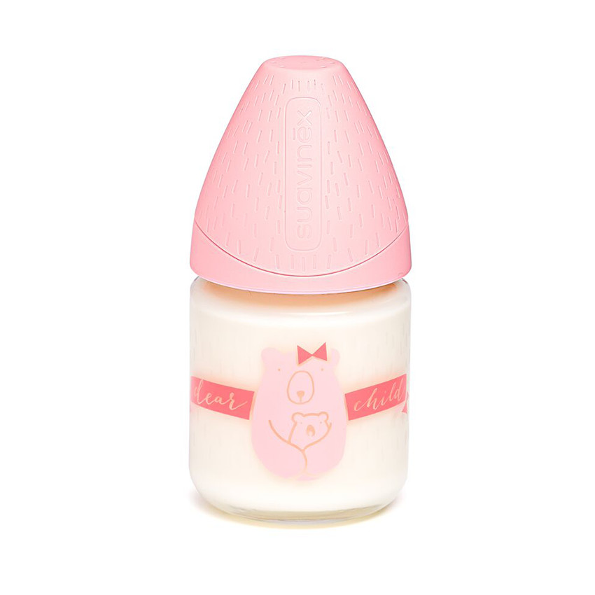 Biberon en verre 120 ml - Dear Child Rose 