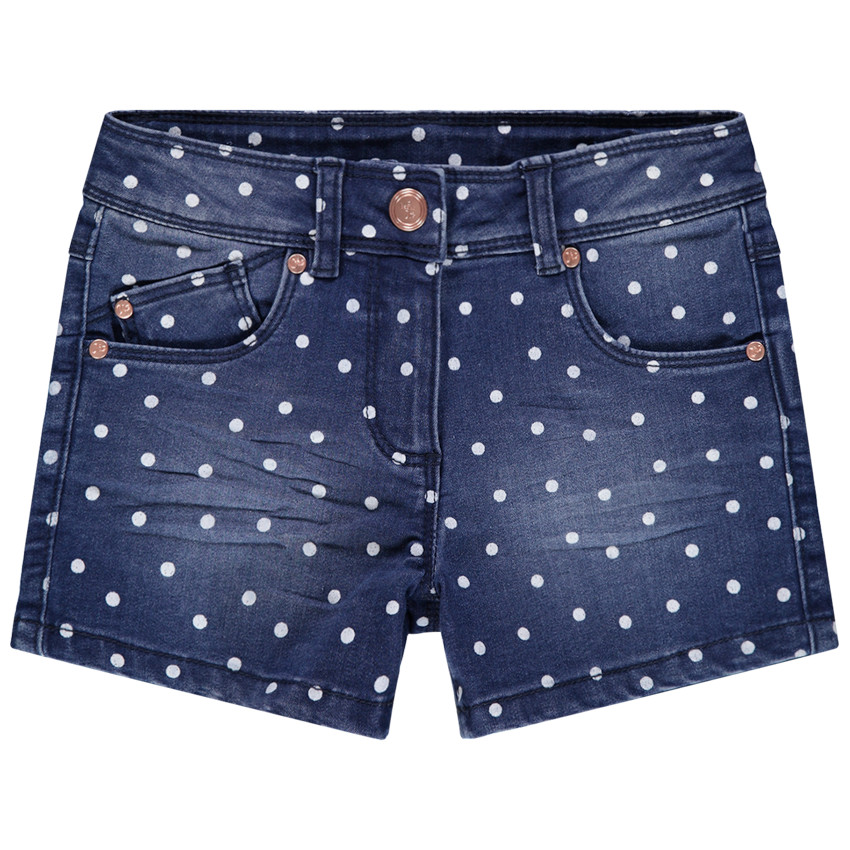 Short en jean à pois printés all-over 